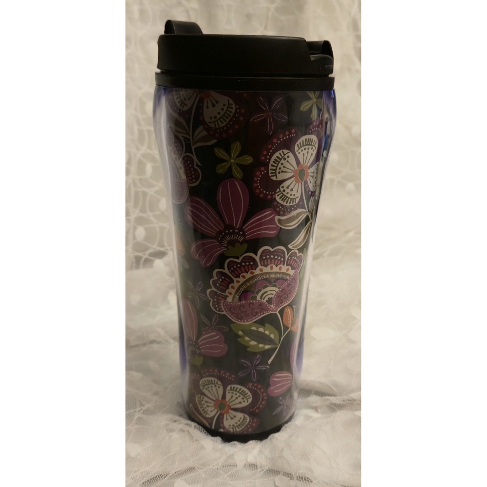 Vera Bradley 16 oz Tumbler Travel Mug w/ Flip Lid Pirouette Pink